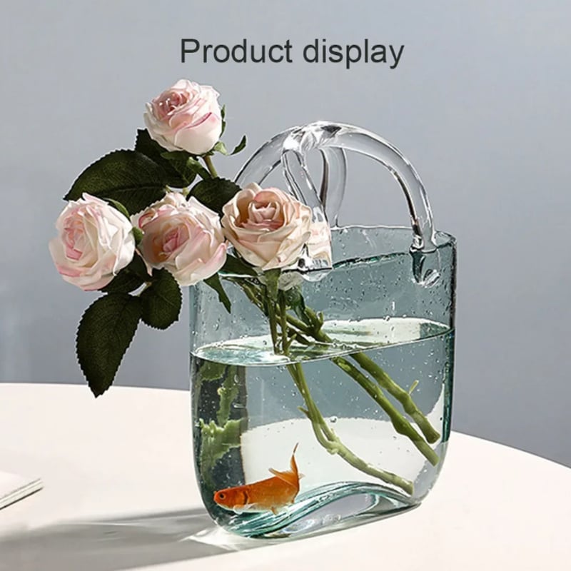 3色展開】 鞄型 花瓶 金魚鉢 おしゃれ ガラス製 インテリア 3色展開】 鞄型 花瓶 金魚鉢 おしゃれ ガラス製 インテリア