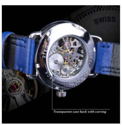 爽やかな青】 T-WINNER 高級腕時計 手巻き メンズ 海外トップ