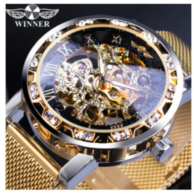 スイス製☆手巻き時計☆スケルトン☆メンズ☆稼働品 T-WINNER】 腕時計 スケルトン メンズ 手巻き 機械式 発光 ルミナス