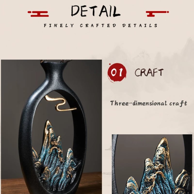 オリエンタル スタイル インテリア レジン フラワーベース 花器 花生け