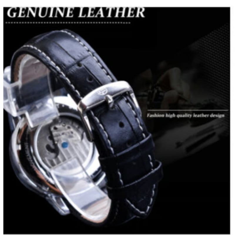 FORSINING ムーンフェイズ メンズ腕時計 自動巻き 機械式 防水 本革