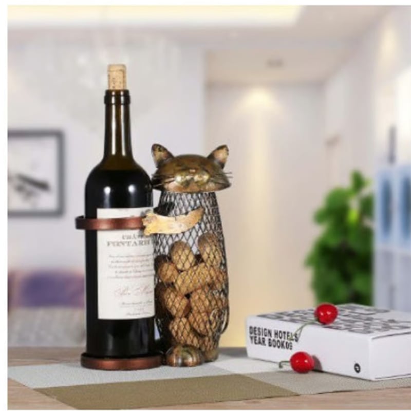 猫 ワイン ラック コルク収納 容器 ボトルワイン ホルダー 猫 ワイン ラック コルク収納 容器 ボトルワイン ホルダー