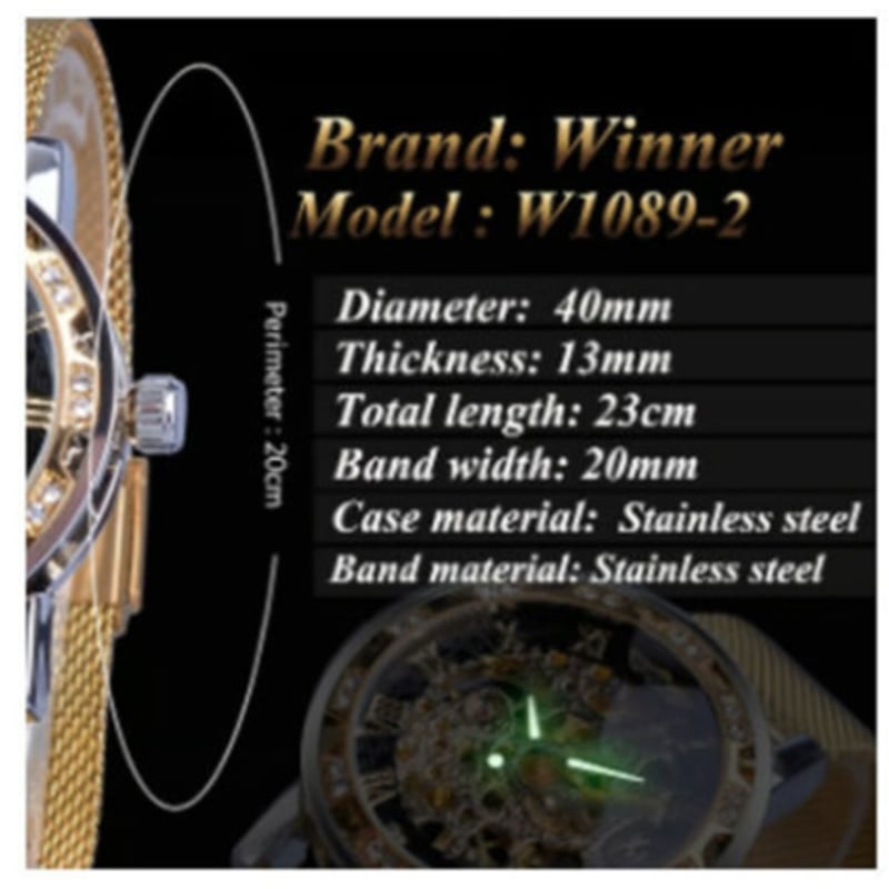 T-WINNER  スケルトン メンズ  新品 T-WINNER】 腕時計 スケルトン メンズ 手巻き 機械式 発光 ルミナス