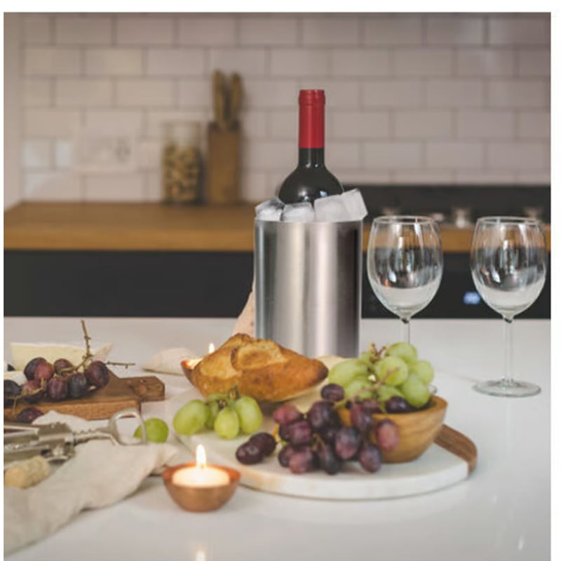 ふた付きステンレス鋼二重壁アイスバケット-ハンマーワインボトル