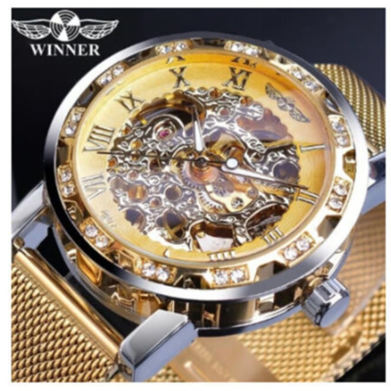 スイス製☆手巻き時計☆スケルトン☆メンズ☆稼働品 T-WINNER】 腕時計 スケルトン メンズ 手巻き 機械式 発光 ルミナス