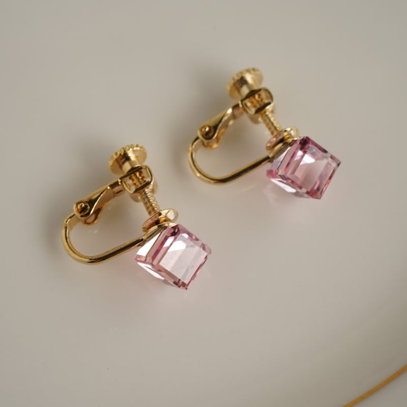 ルイ　スワロフスキー社刻印あり　ピンクブルーセット　ネックレス　イヤリング 339set-p_02.jpg