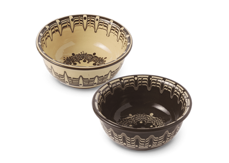 ブルガリア トロヤン陶器 White＆Black Collection ボウル（中）White