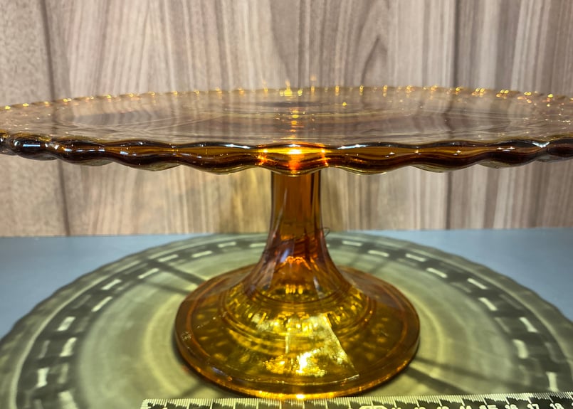 アンバーガラス アンティーク  FRANCE  ガラスコンポート ケーキスタンド アンバーガラスコンポート ケーキ皿 | Bonne Volonte