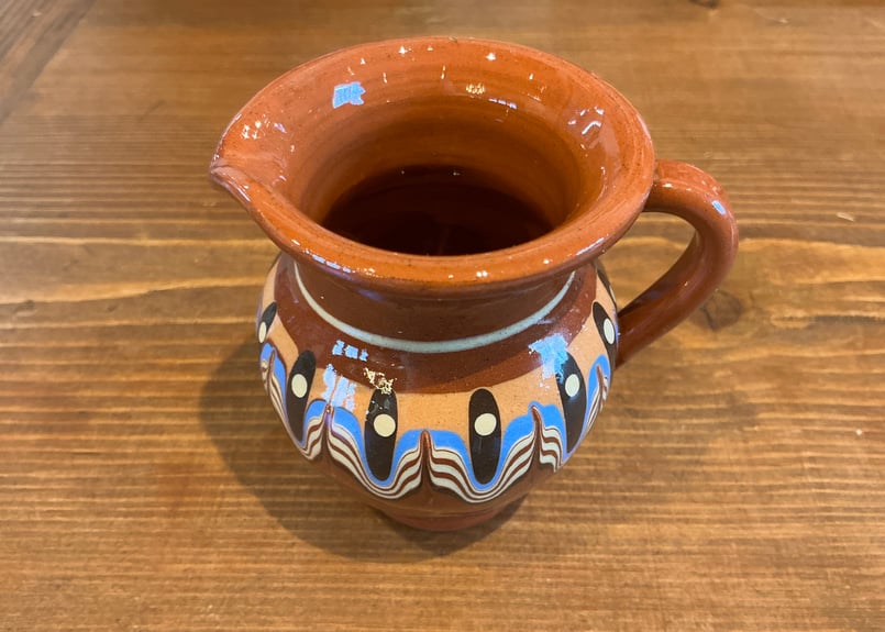 チェコで購入ブルガリアトロヤン陶器 花瓶 チェコで購入ブルガリアトロ