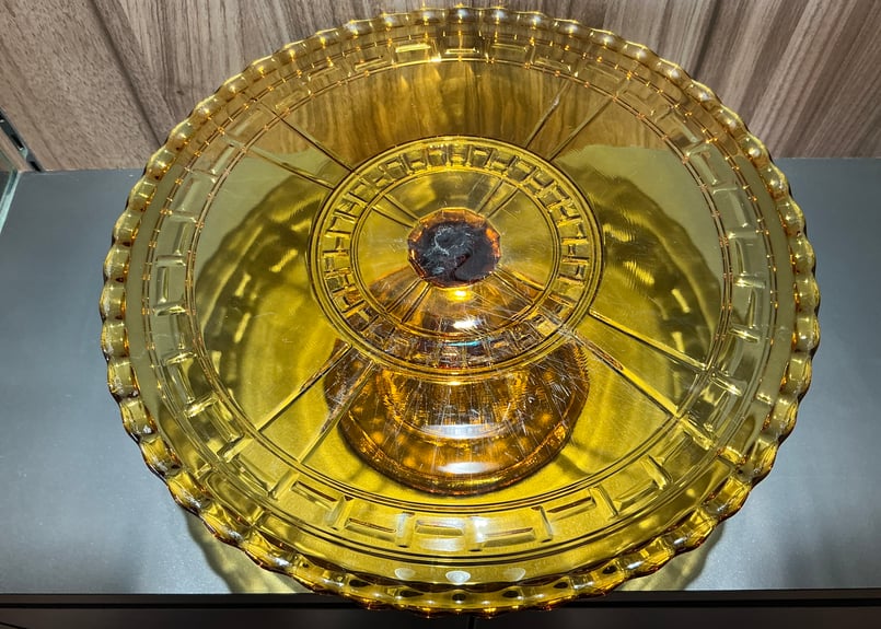 アンバーガラスコンポート ケーキ皿 | Bonne Volonte