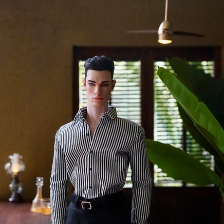 1/6スケール シーリングファンのあるブラインド付き掃き出し窓の部屋セット　ドール 撮影用背景ボード セット　ドールハウス　Ships Within Japan Only