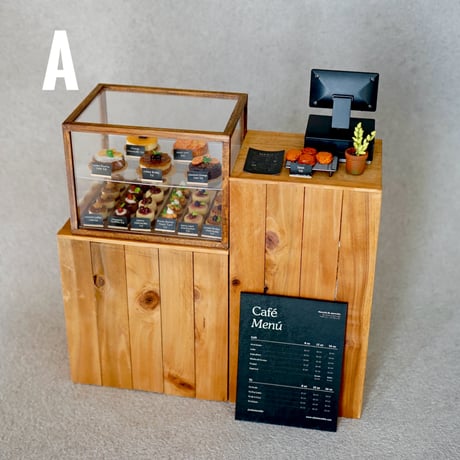 1/6スケール ケーキ屋カウンター　ドール　撮影用背景小物 セット　ドールハウス　Ships Within Japan Only