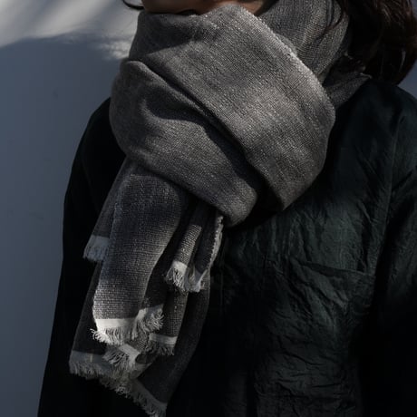 Hand Spun Cotton Linen Shawl / MAYAWOOL