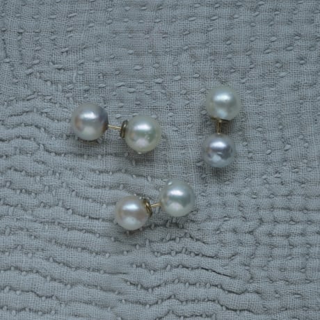 Acoya Pearl Pierced Earring - Double / wayo