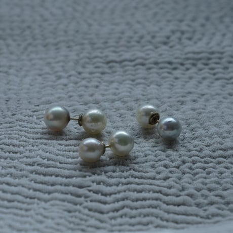 Acoya Pearl Pierced Earring - Double / wayo