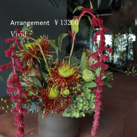 arrangement size M ￥13300(12000)（店頭受け取り）※袋代込