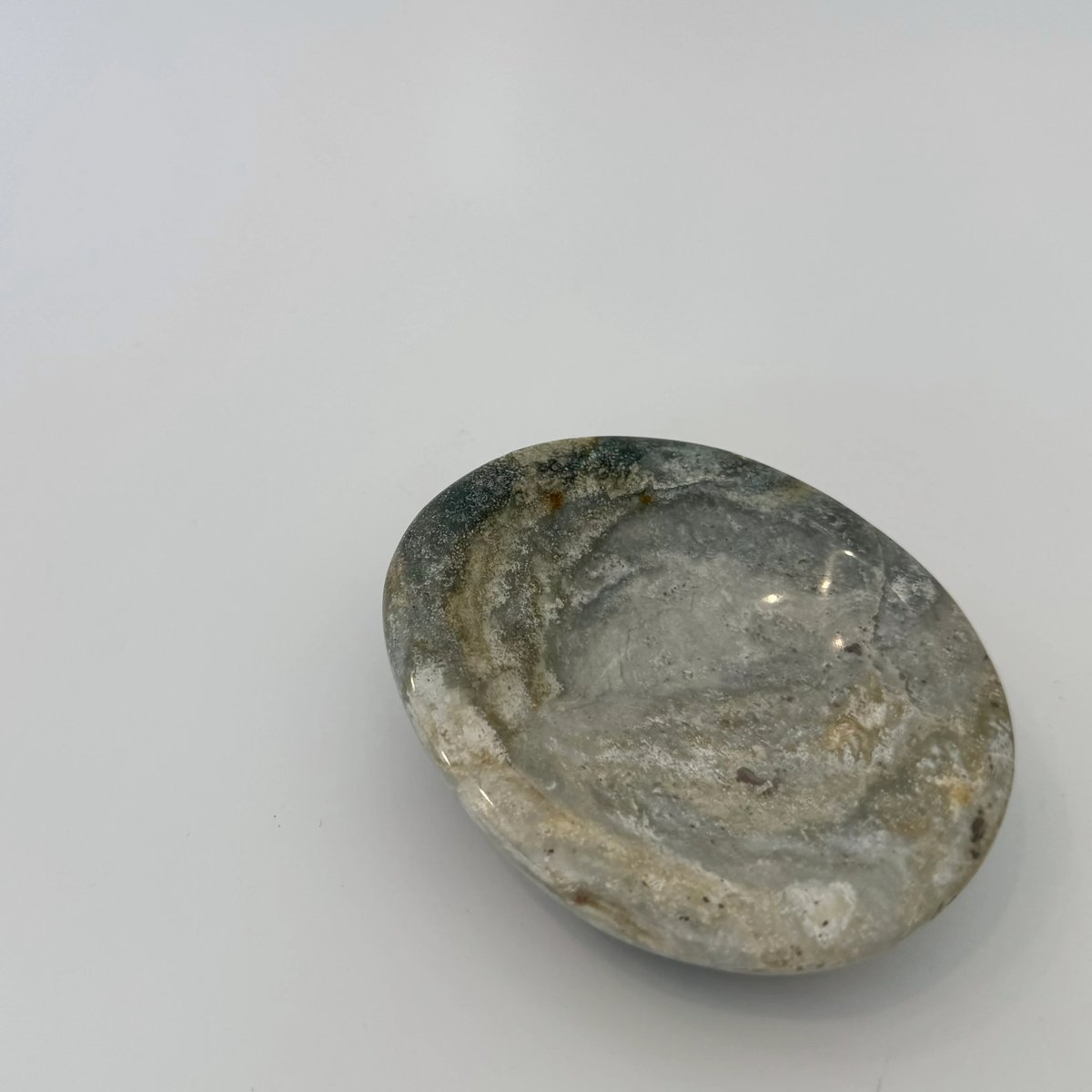 ブルー オーシャンジャスパー ミニ皿 プレート スフィア台 | CREA