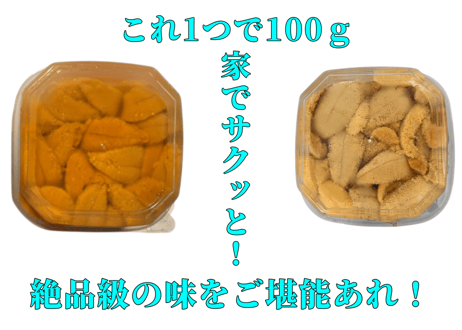 北海道　積丹半島産　塩水ウニ（バフンウニ・赤ウニ) 100g