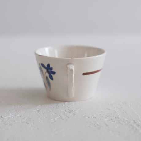 Digoin & Sarreguemines / flower cup C,D