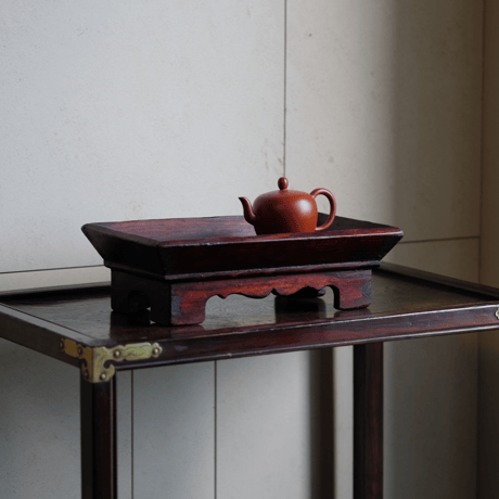 李朝 木製 黒 高杯 大盤 約41㎝ テーブル 円盤 丸膳 茶盤 店舗什器 什器 李朝 木製 黒 高杯 大盤 約41㎝ テーブル 円盤 丸膳 茶盤 店舗