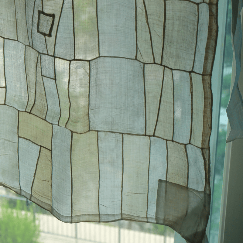 韓国　古道具　ポジャギ ポジャギ（韓国モシ×古更紗×古麻）／umeki pojagi | somushi webshop