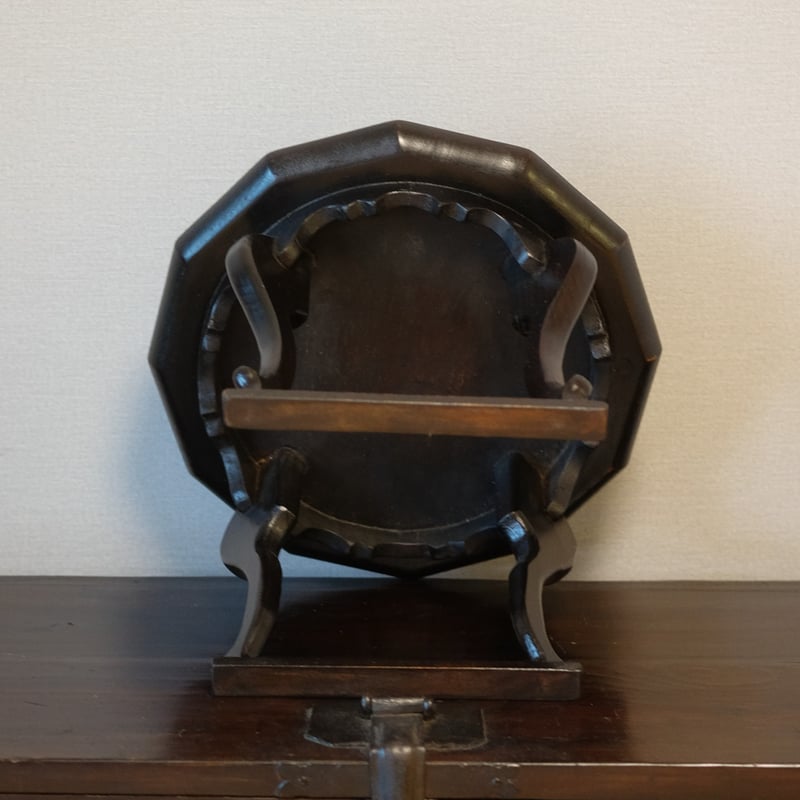 李朝　大きいソバン　小盤　輪花　φ60cm 虎脚　虎足　花台 李朝 大きいソバン 小盤 輪花 φ60cm 虎脚 虎足 花台 李朝