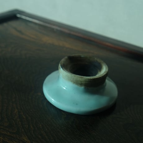 李朝 白磁餅型「双喜」