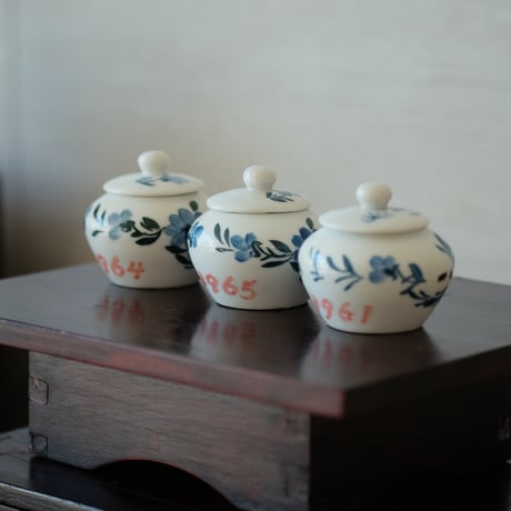 朝鮮 絵付け小壺（三点組）