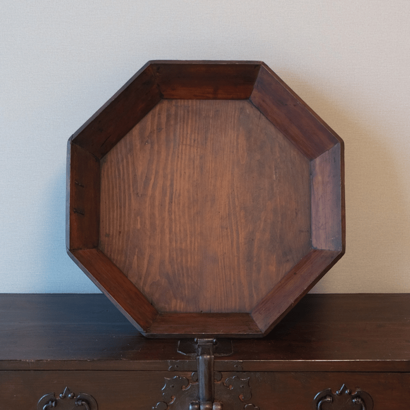 骨董品　茶色 八角木盤 | gallery & boutique 雪月花