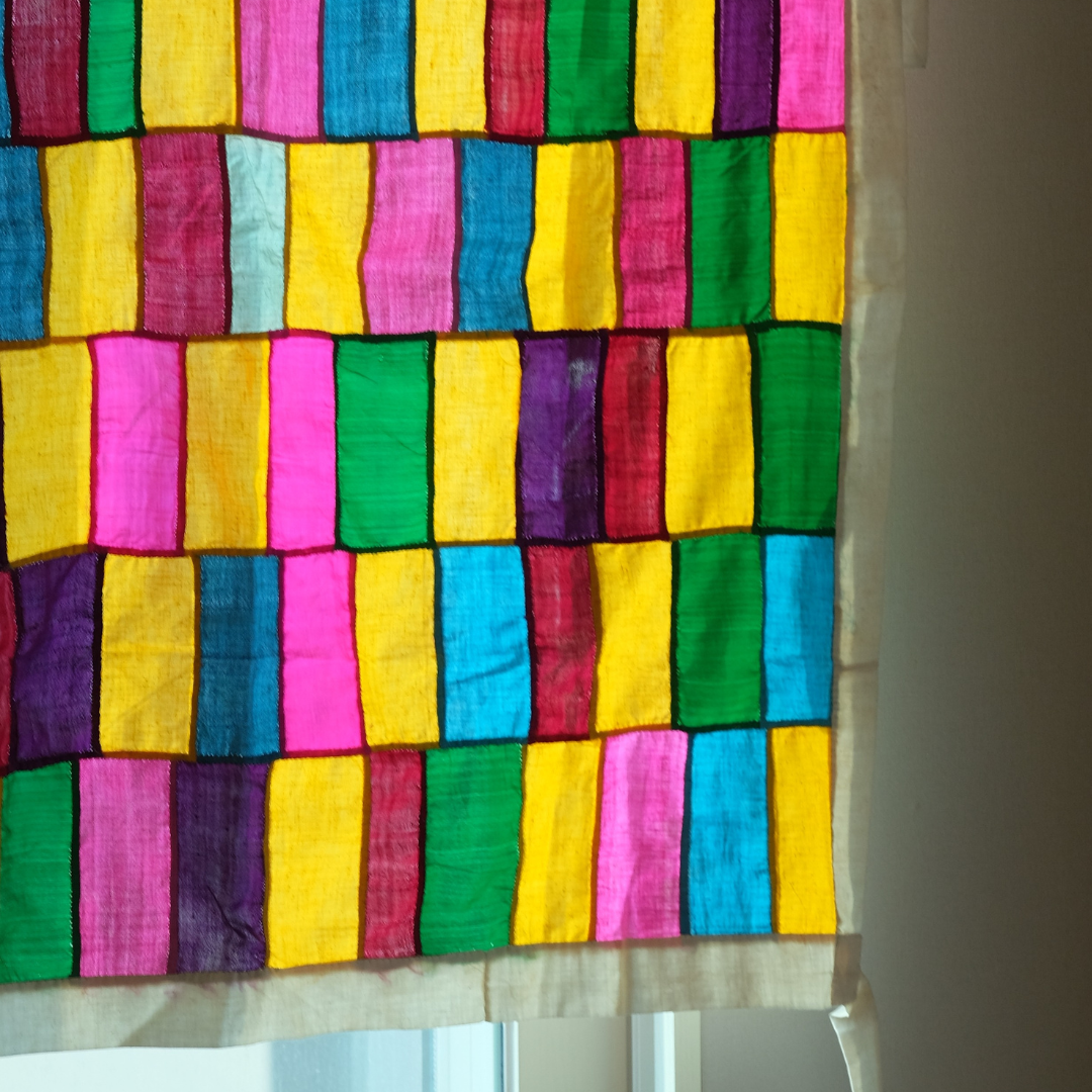 「キキョウ」麻ポジャギ シルクと綿と麻のポジャギ | gallery & boutique 雪月花