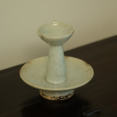 李朝 白磁灯明台