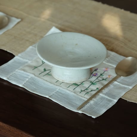 李朝前期 白磁高台皿