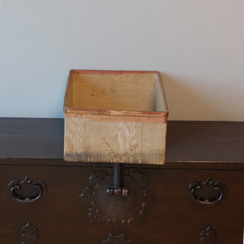 李朝家具 時代八角箱 内側紙張仕上 希少 アンティーク 李朝家具 八角箱
