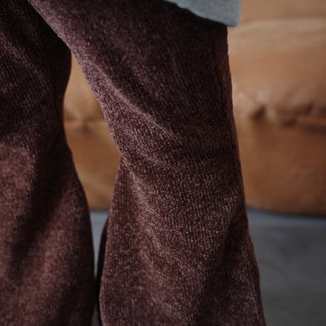 velour flare pants / brown