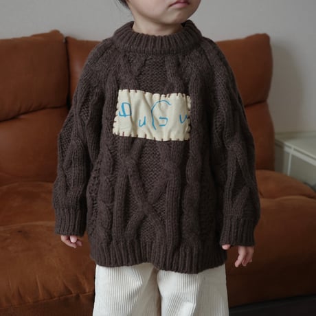 patch cable knit / khaki