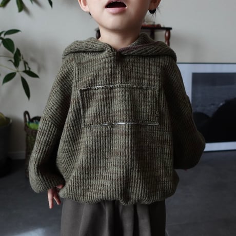 knit pullover hoodie