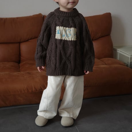 patch cable knit / khaki