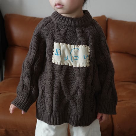 patch cable knit / khaki