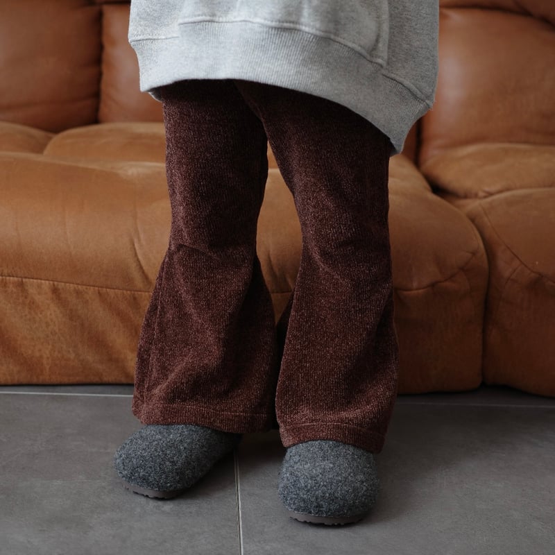 velour flare pants / brown | so you`
