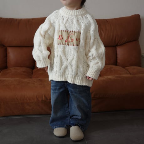 patch cable knit / ivory
