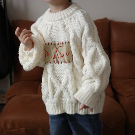 patch cable knit / ivory
