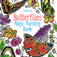 送料無料特別サービス中！集中力と想像力を育む！マジックペインティングブック【Butterflies（ちょうちょ）】（水だけで色づく！マインドフルな魔法の水ぬりえ）