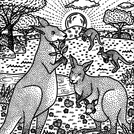 送料無料特別サービス中！集中力と想像力を育む！マジックペインティングブック【Wild Animals（野生動物）】（水だけで色づく！マインドフルな魔法の水ぬりえ）