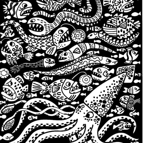 集中力と想像力を育む！マジックペインティングブック【Under the Sea（海の中の生き物たち）】（水だけで色づく！マインドフルな魔法の水ぬりえ）