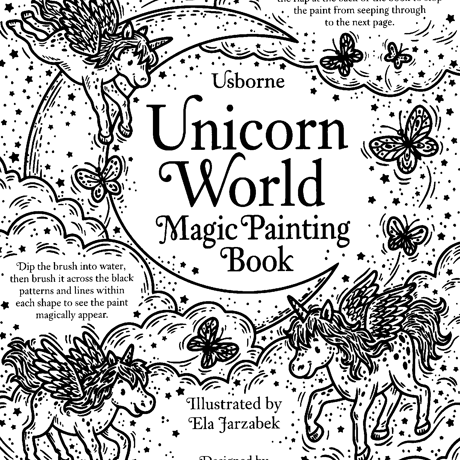送料無料特別サービス中！集中力と想像力を育む！マジックペインティングブック【UnicornWorld （ユニコーン）】（水だけで色づく！マインドフルな魔法の水ぬりえ）
