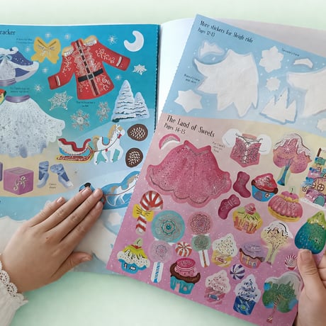 英usborne社【シールブック豪華大判】💖バレエ「くるみ割り人形」のきせかえシールブック💖（女の子４歳～）｜新入学ギフト・知育・おうち遊び・プレゼントにおすすめ
