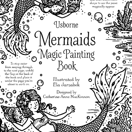 集中力と想像力を育む！マジックペインティングブック【Mermaids（人魚）】（水だけで色づく！マインドフルな魔法の水ぬりえ）