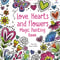 集中力と想像力を育む!マジックペインティングブック【Love, Hearts and Flowers (ラブ・ハート・お花たち)】(水だけで色づく!マインドフルな魔法の水ぬりえ)