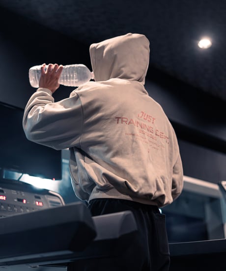 JUST CROPPED HOODIE　GREIGE×PINK