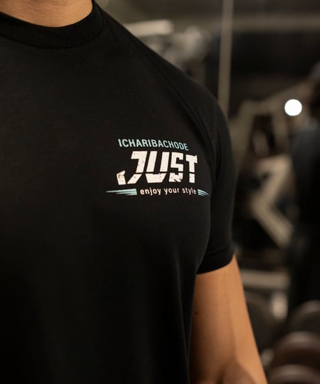 【ICHARIBACHODE】FIT T BLACK×TURQUOISE BLUE